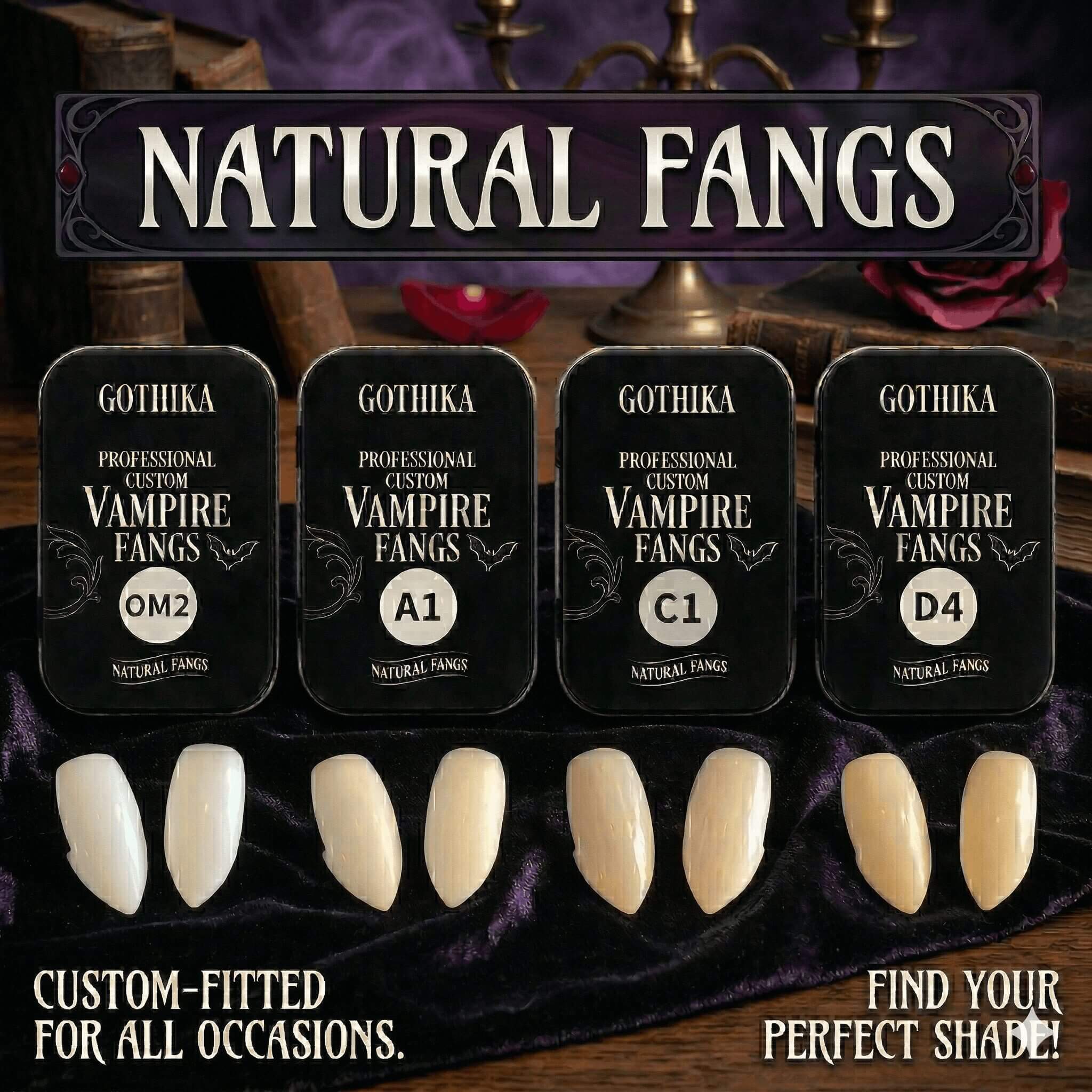 Classic Natural Vampire Fangs 18mm | FX Fangs Performance Lab